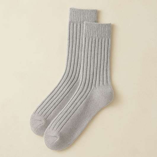 Cashmere Ribbed Socks